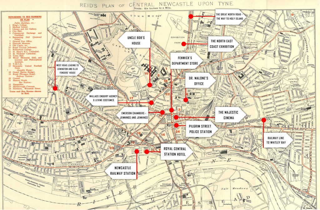 Map of locations for The Picture House Murders by Fiona Veitch Smith